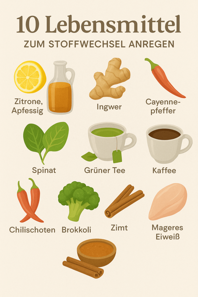 Übersicht 10 Lebensmittel zum Stoffwechsel anregen