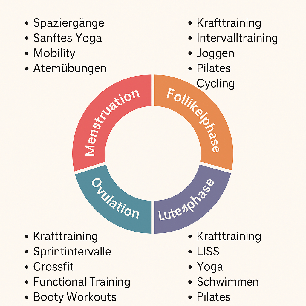 Übersicht sportarten nach dem zyklus der frau
