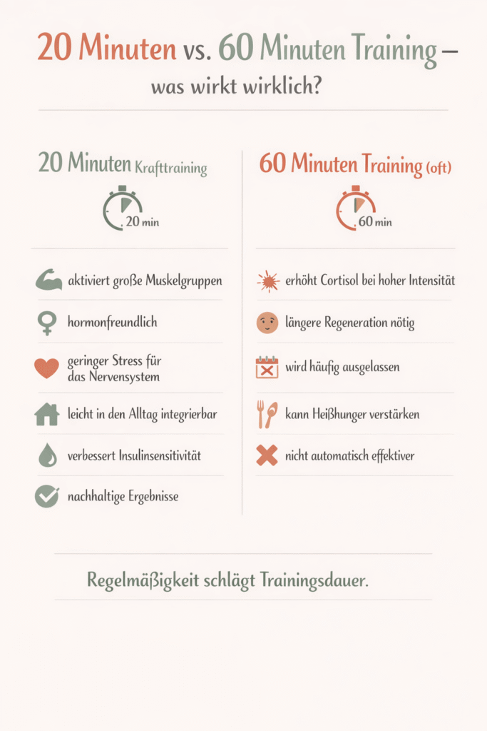 Vergleich Trainingsdauer 20 Minuten vs. 60 Minuten