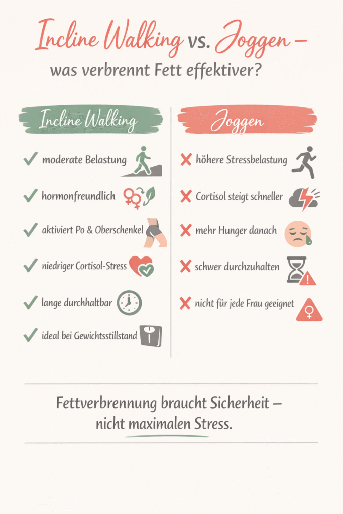 Vergleich Incline Walking vs. Joggen