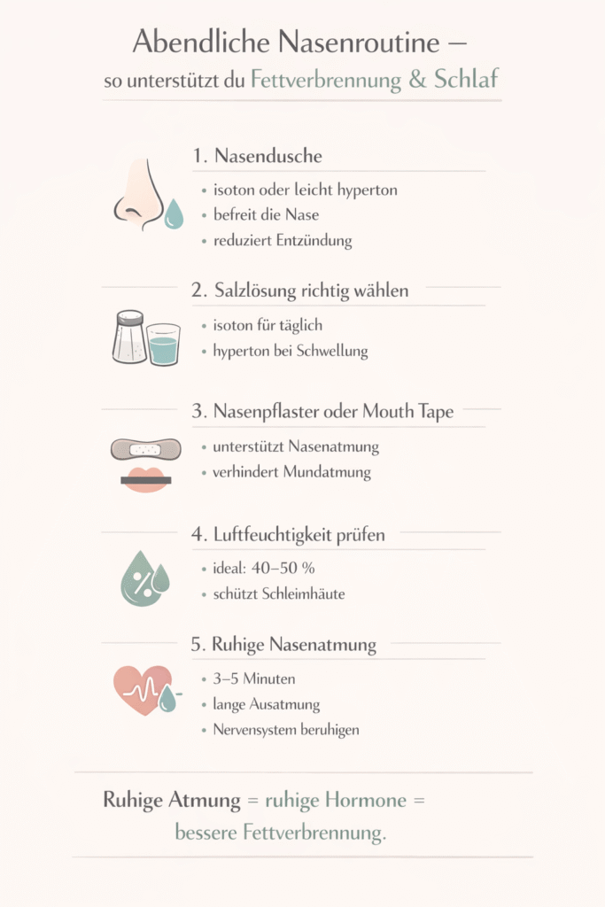 Abend Routine für eine freie Nase