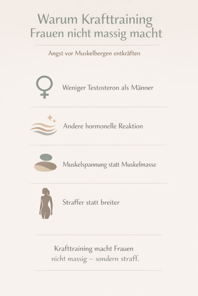 Übersicht warum Krafttraining Frauen nicht massig macht