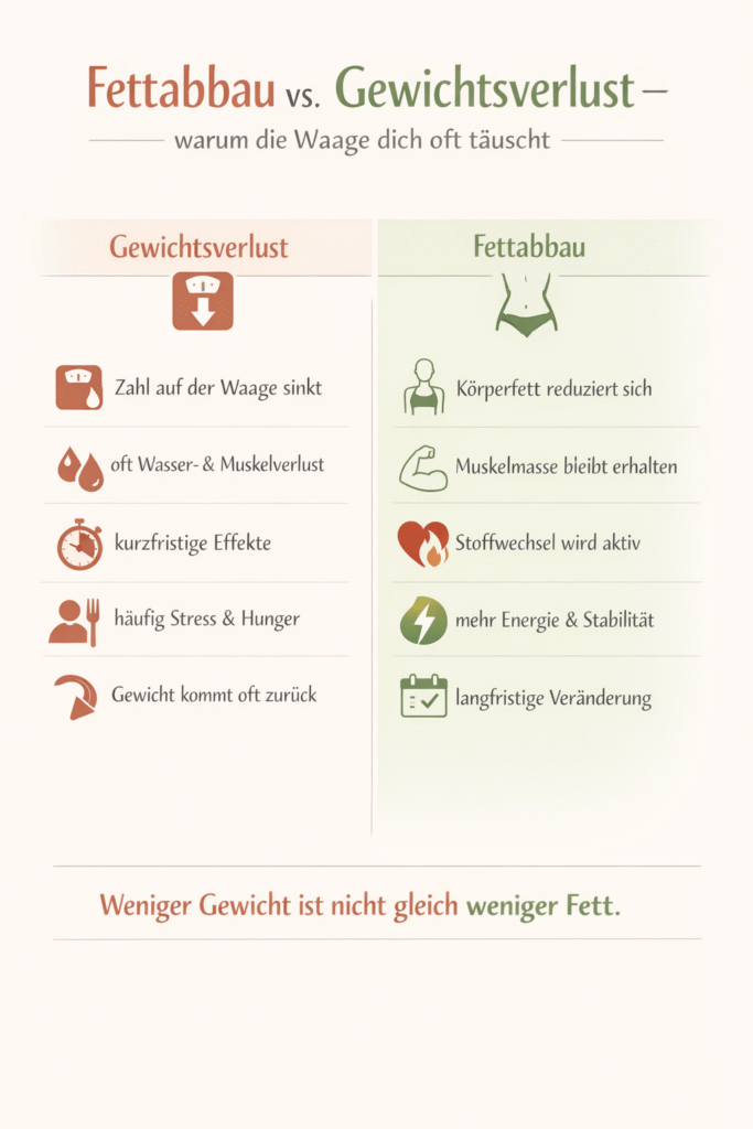 Fettabbau vs. Gewichtsverlust - Vergleich