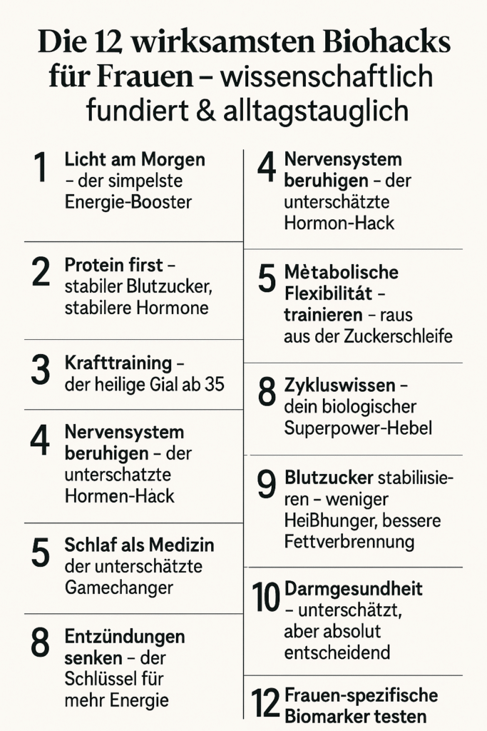 Die 12 wirksamsten Biohacks für Frauen