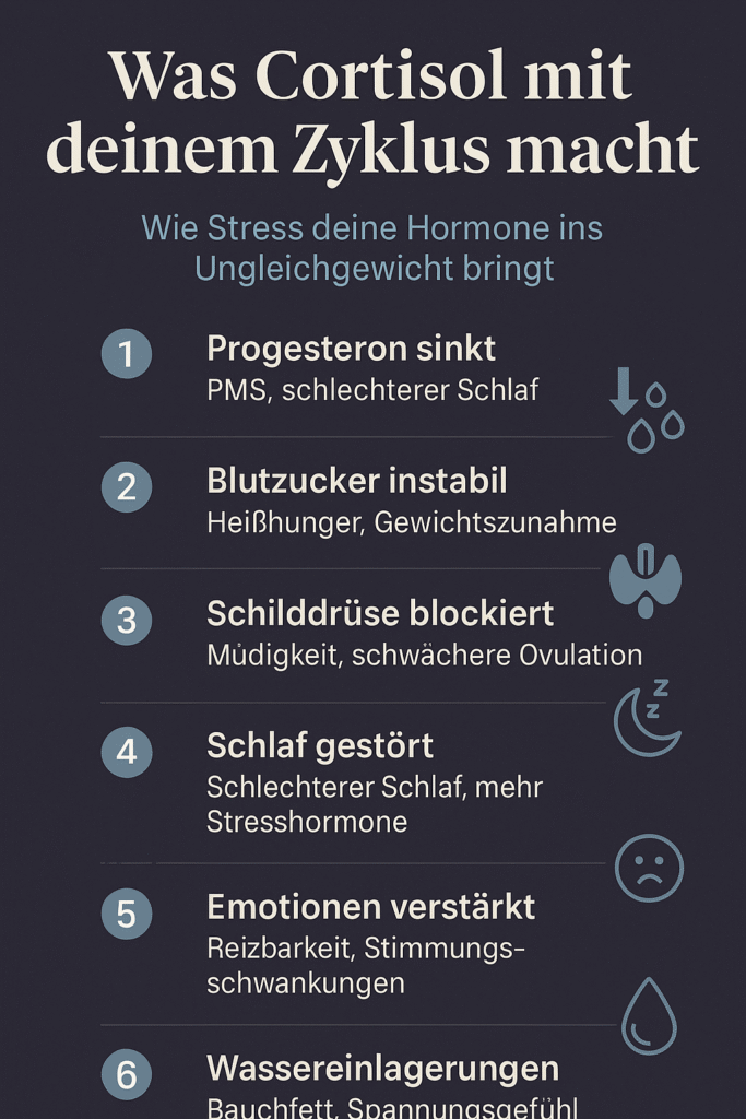 Was Cortisol mit dem Zyklus macht Infografik