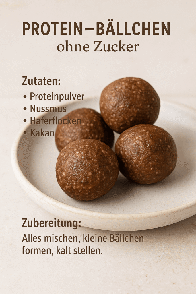 Protein-Bällchen ohne Zucker Rezeptkarte