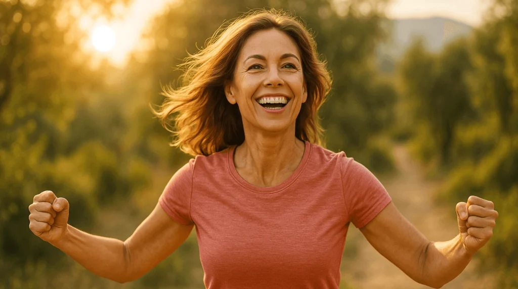 Frau, ca. 40 Jahre voller Energie