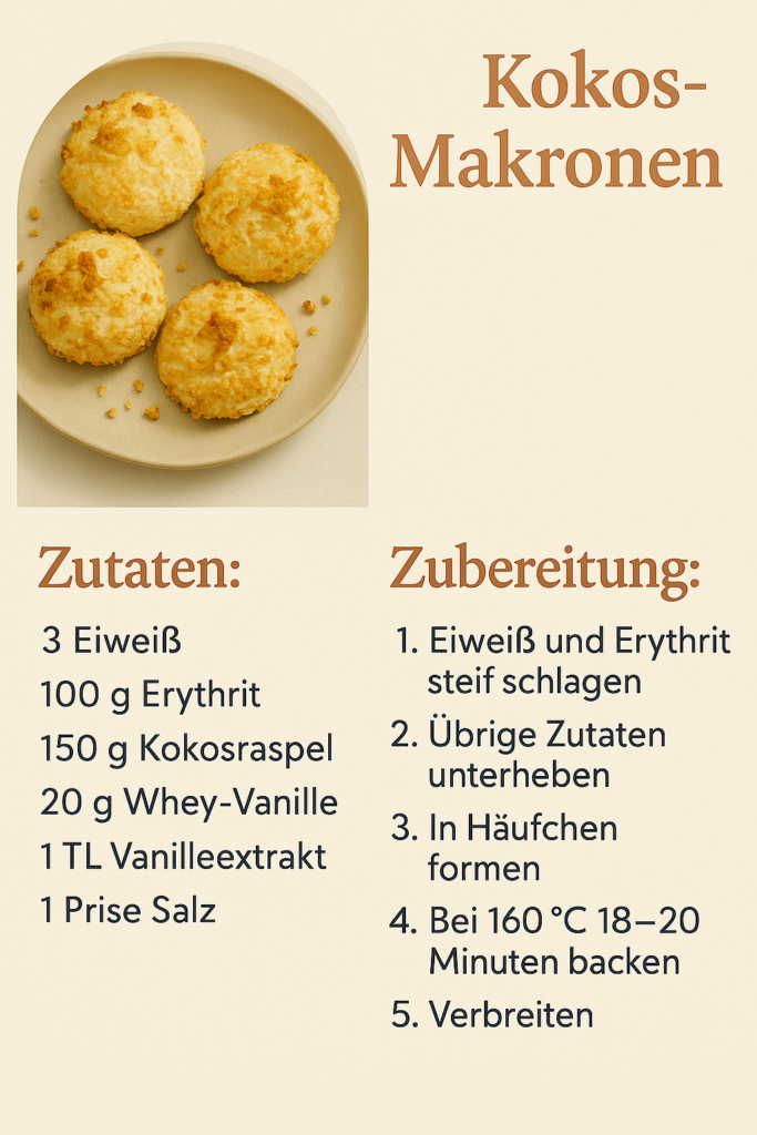 Kokos makronen mit protein rezept