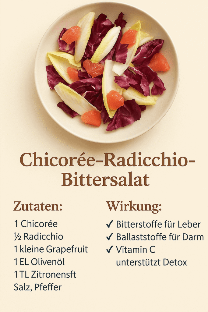Rezeptkarte Chicoree Radicchio Bittersalat