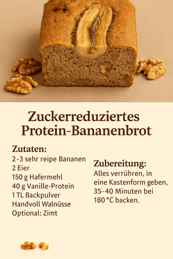 Zuckerreduziertes Protein Bananenbrot