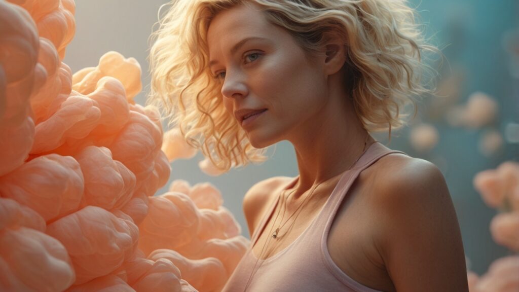 schöne frau mit vibrierendem Hintergrund