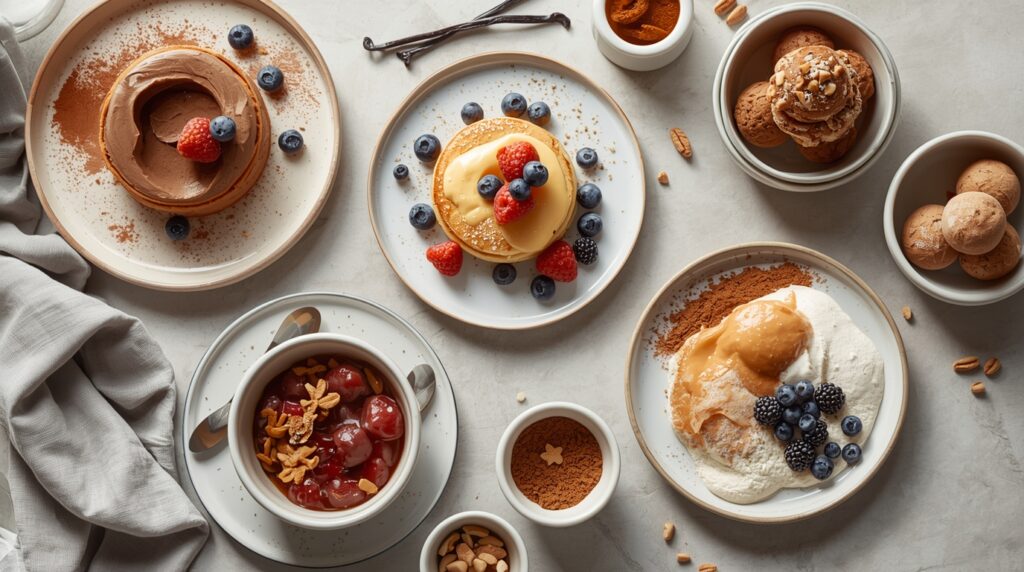 Gesunde, zuckerfreie, proteinreiche Desserts