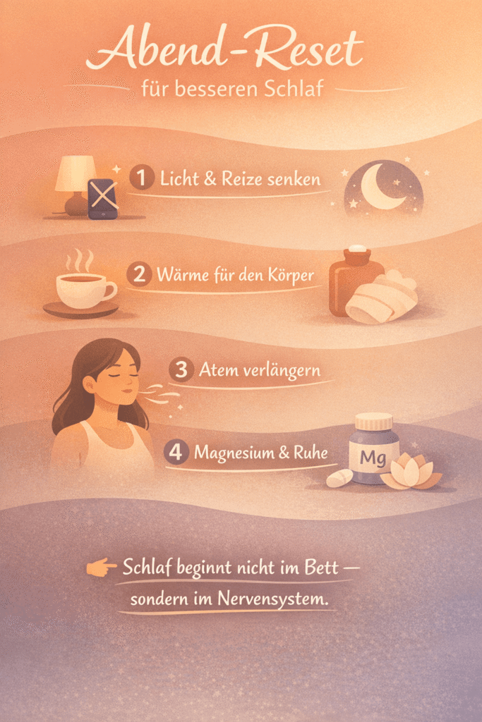 Abend-Reset-Schlafroutine für weniger Cortisol