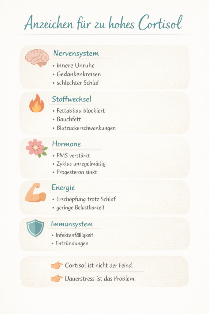Anzeichen für zu hohes Cortisol