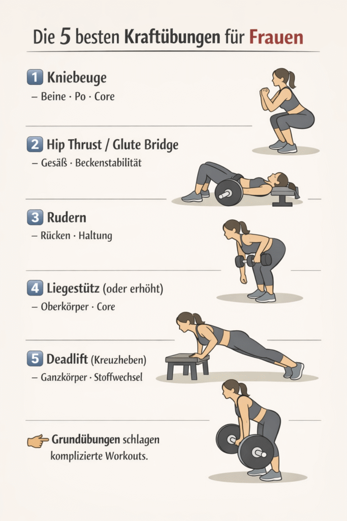 Die 5 besten Krafttrainingübungen für Frauen