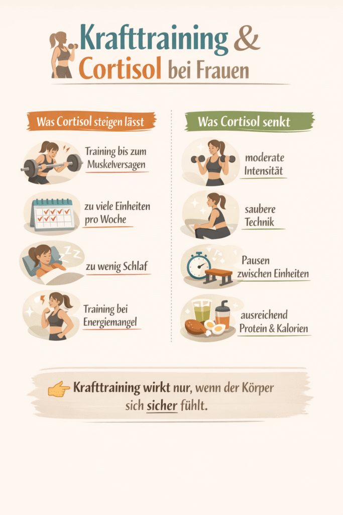 Krafttraining & Cortisol bei Frauen, wann Training schaden kann