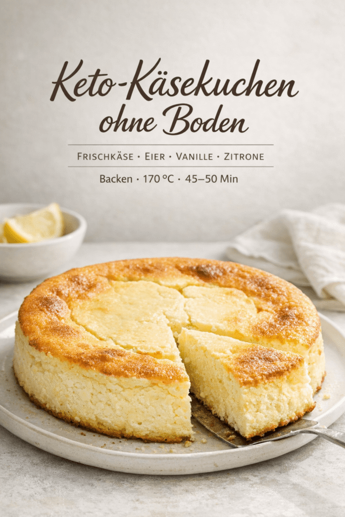 Keto-Käsekuchen ohne Boden Rezeptkarte