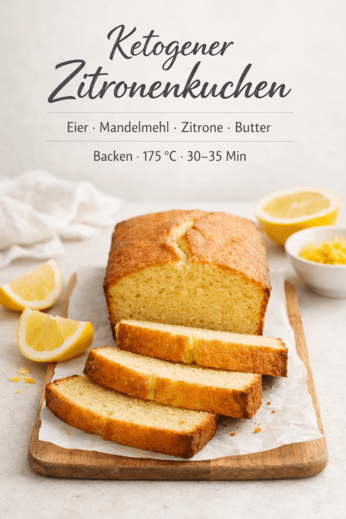 Ketogener Zitronenkuchen Rezeptkarte