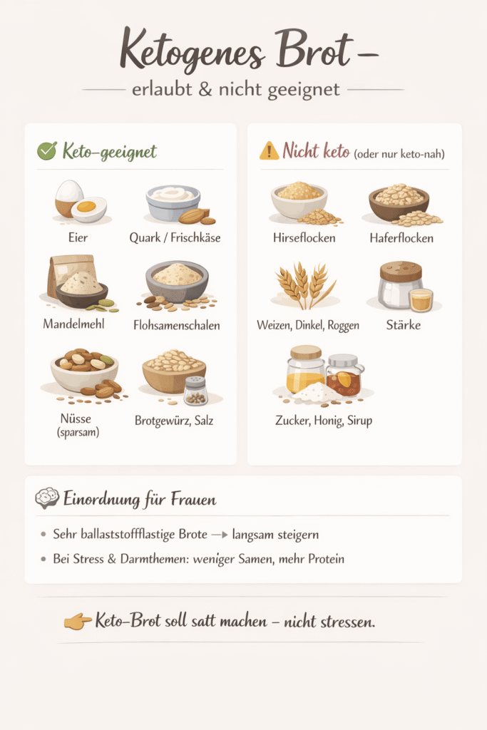 Übersicht erlaubte Zutaten in ketogenem Brot
