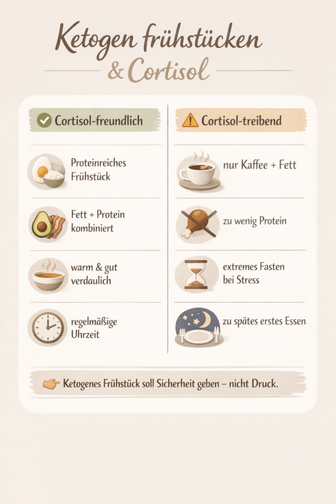 Übersicht Ketogenes Frühstück und Cortisol
