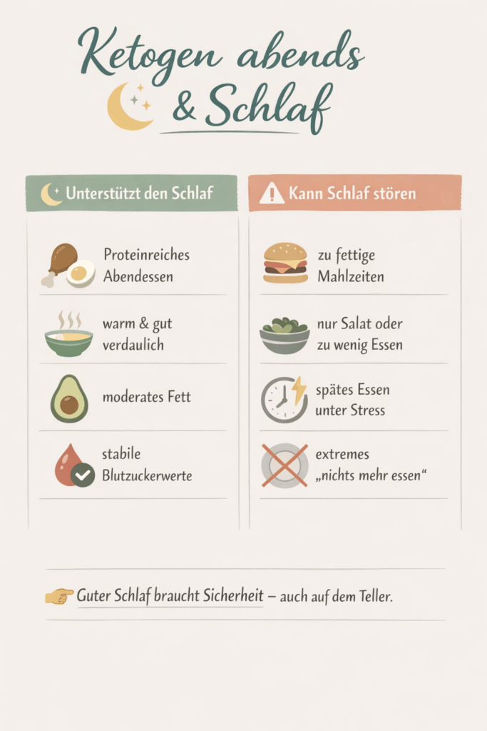 Ketogenes Abendessen & Schlaf - Dos und Don'ts
