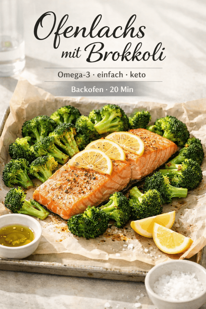 Rezeptkarte: Ofenlachs mit Brokkoli - ketogene Meal prep Rezepte