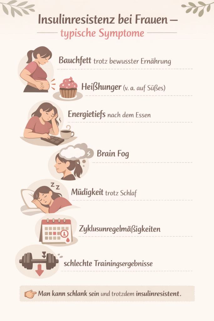 Übersicht typische Symptome Insulinresistenz bei Frauen