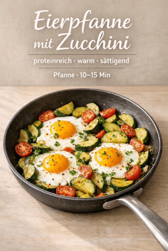 Rezeptkarte Eierpfanne mit Zucchini