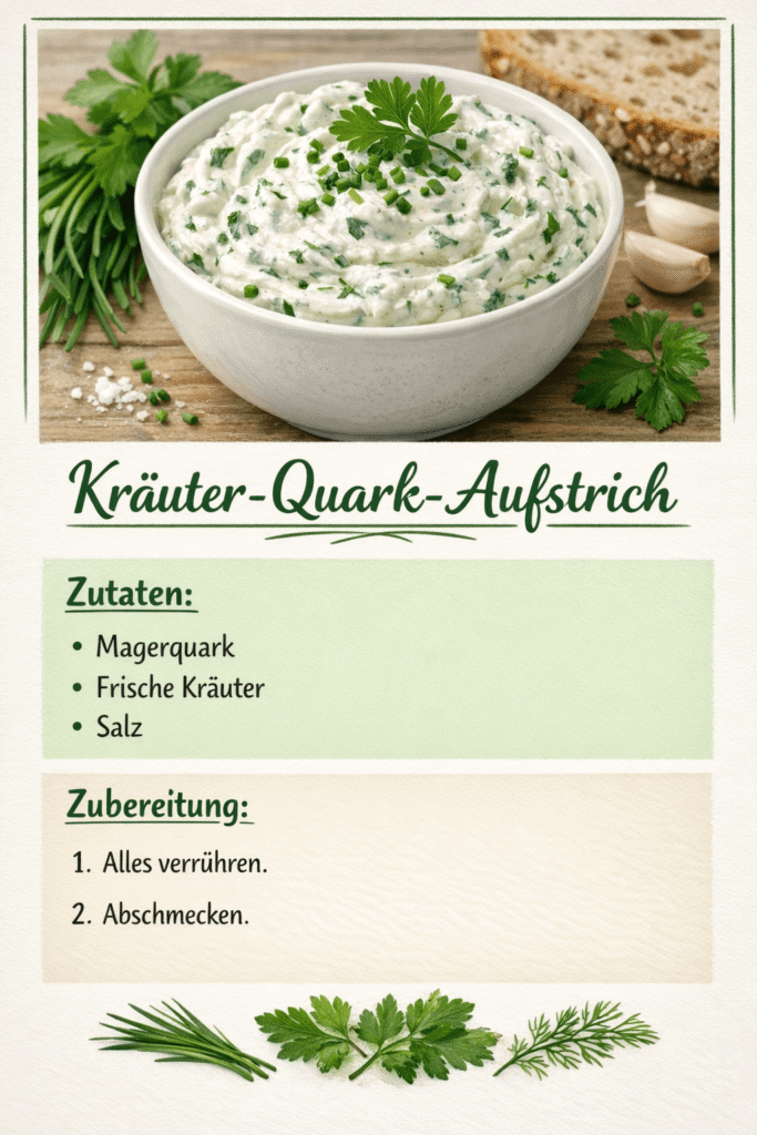 Kräuter-Quark-Aufstrich - proteinreiches Abendessen