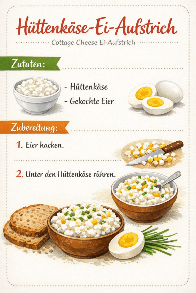 Hüttenkäse-Ei-Aufstrich - proteinreiches Abendessen