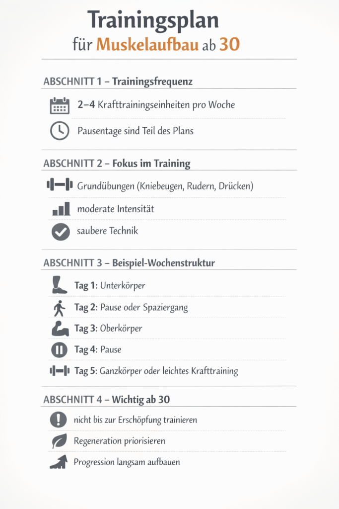 Trainingsplan für Muskelaufbau ab 30
