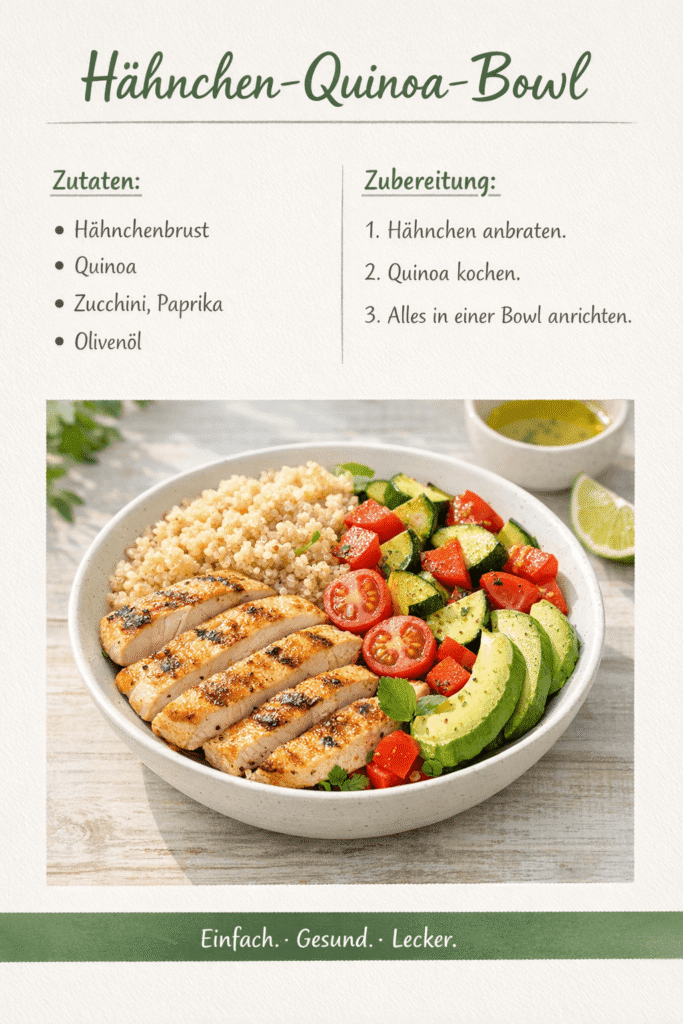 Hähnchen-Quinoa-Protein Bowl
