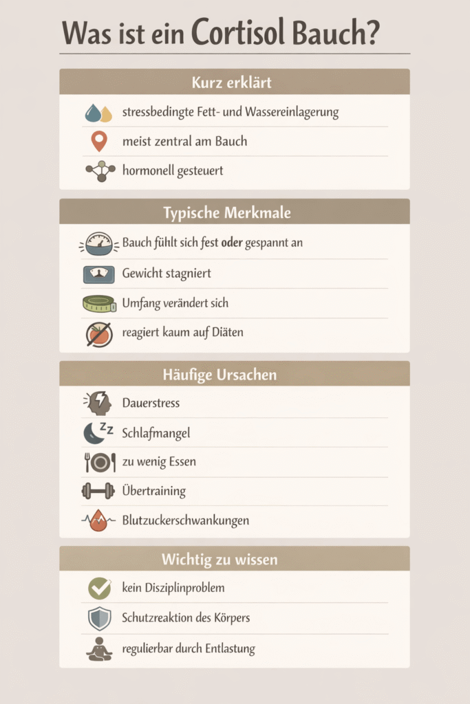 Infografik: Was ist ein Cortisol Bauch?