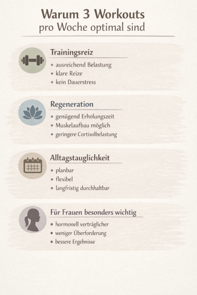 Infografik: Warum 3 Workouts pro Woche optimal sind