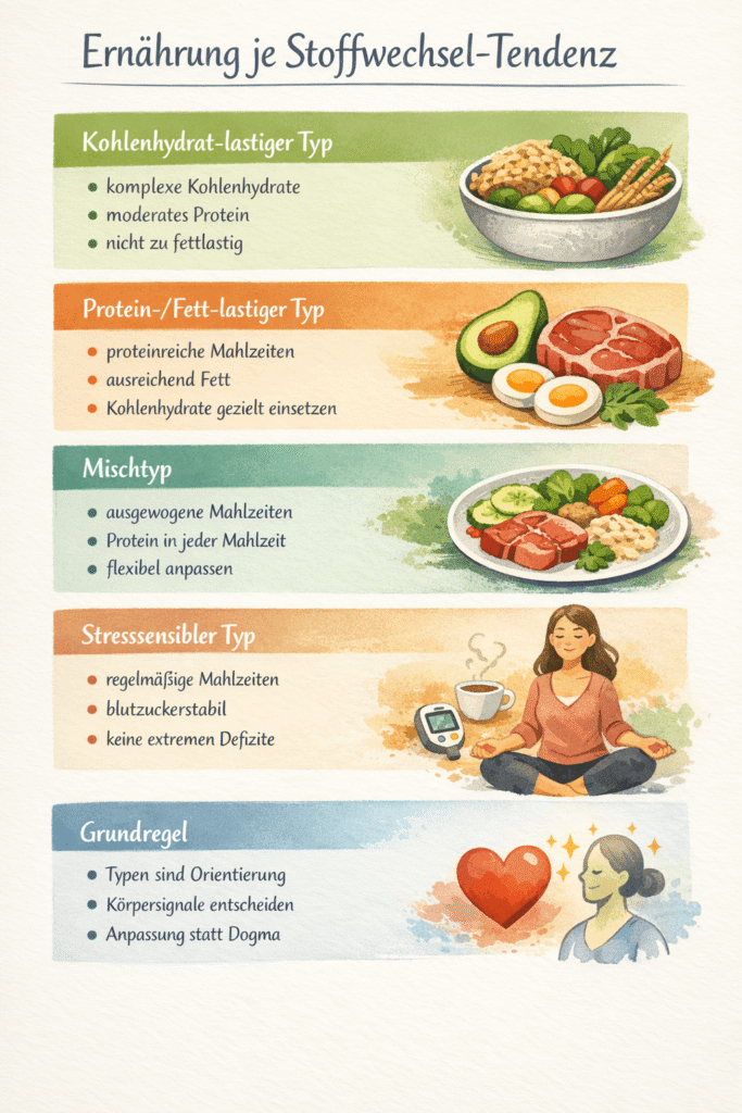 Ernährung je Stoffwechseltendenz