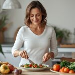 Frau bereitet sich ein antientzündliches Mahl