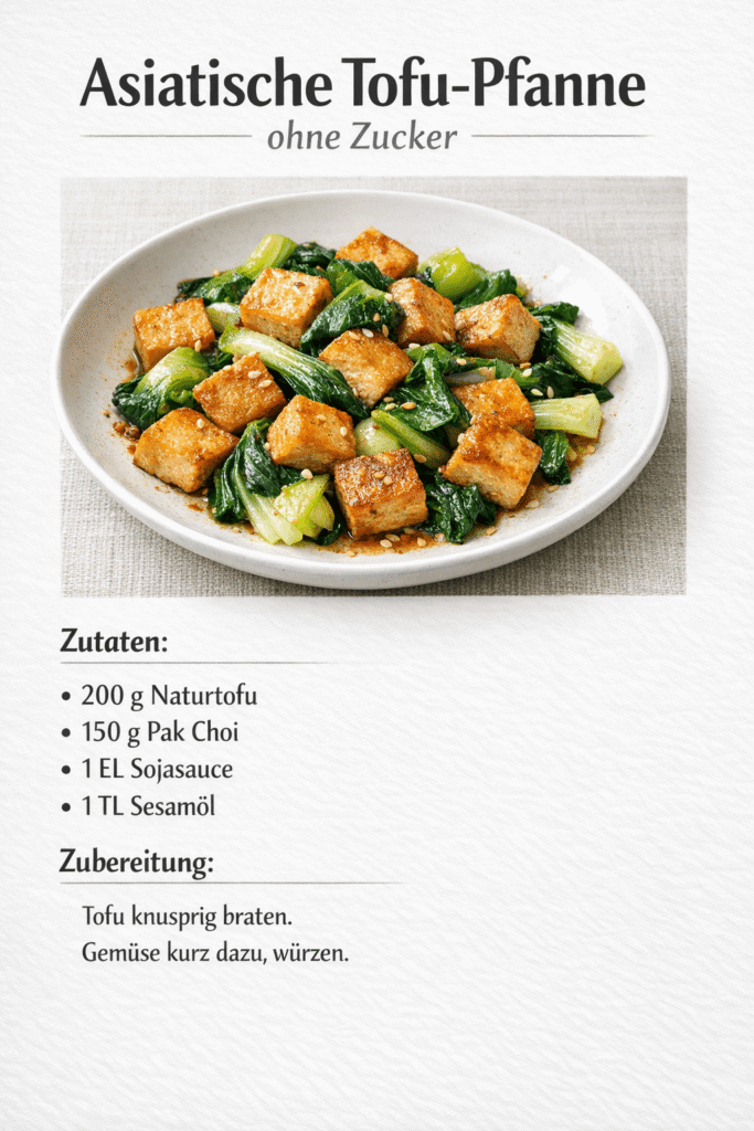 Asiatische Tofu-Pfanne ohne Zucker