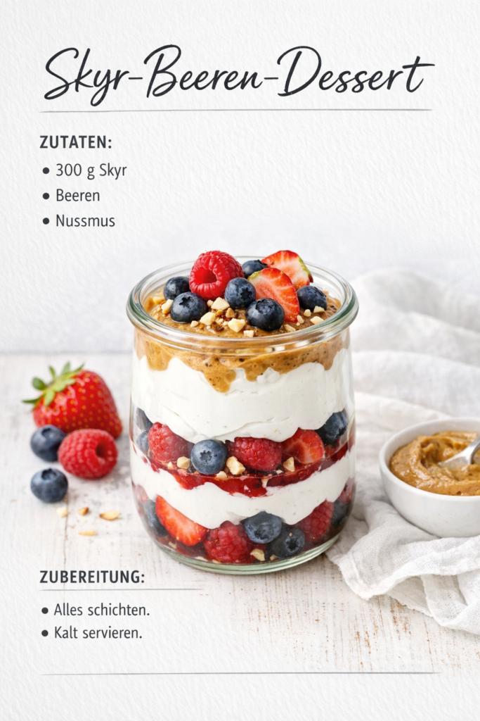 Skyr-Beeren-Dessert Rezept High Protein Ostern