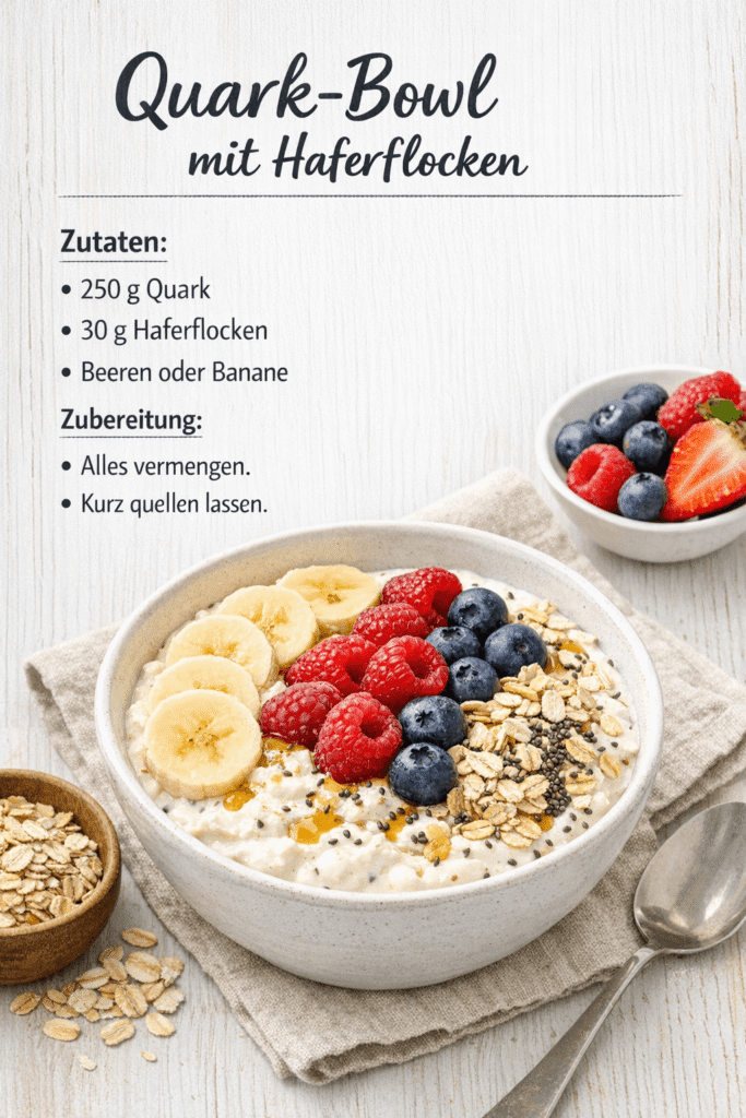 Quark-Bowl mit Haferflocken