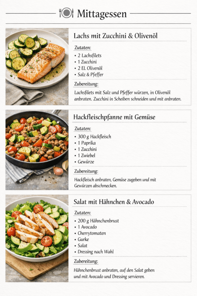 Ketogenes Mittagessen ohne Milchprodukte