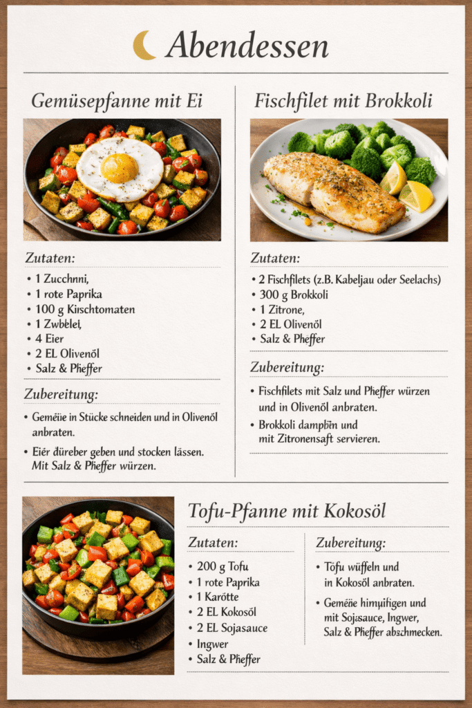 Ketogenes Abendessen ohne Milchprodukte