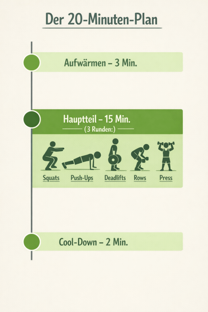 Übersicht 20 Minuten Trainingsplan