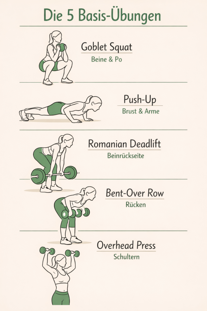 Die 5 Basis Übungen für ein 20 Minuten Training