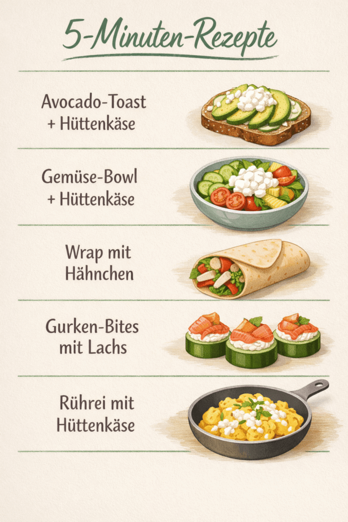 5-Minuten-Rezepte mit Hüttenkäse