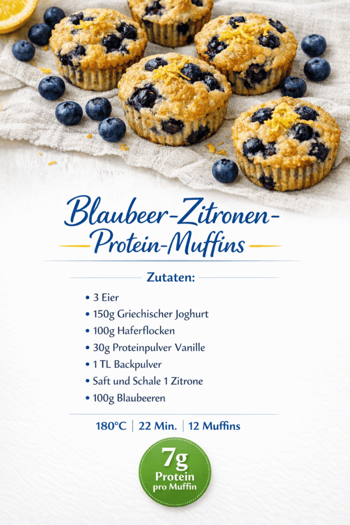 Blaubeer-Zitronen-Protein-Muffins
