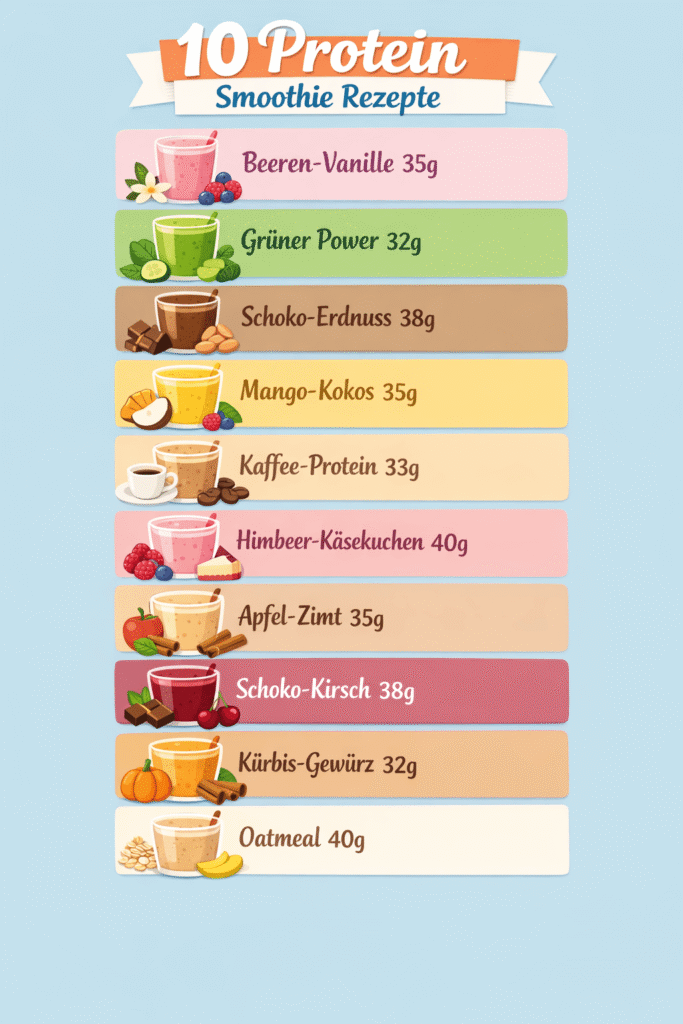 Übersicht 10 Protein Smoothie Rezepte