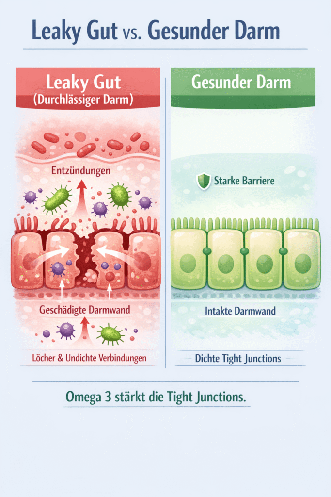 Leaky Gut vs gesunder Darm