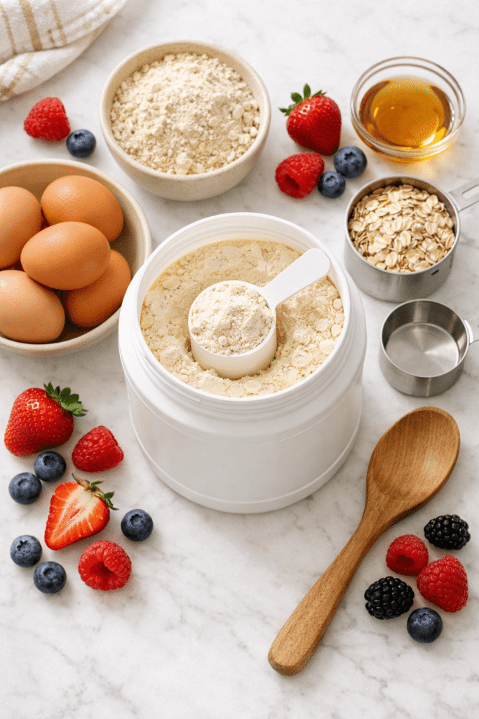 Zutaten für Backen mit Protein