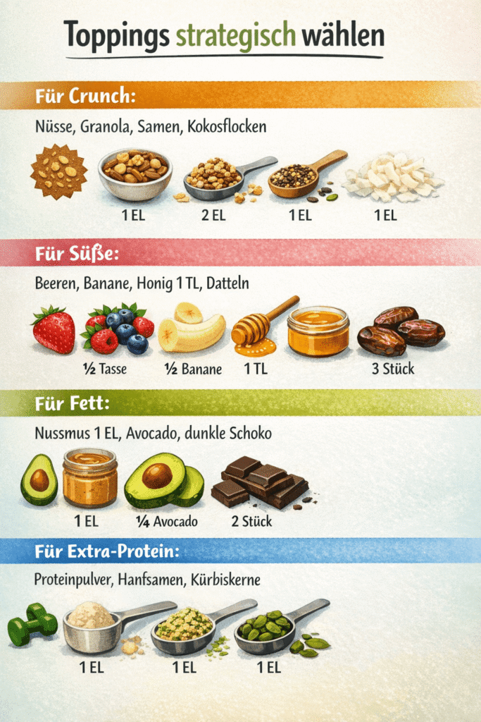 Toppings für süße Protein Bowls