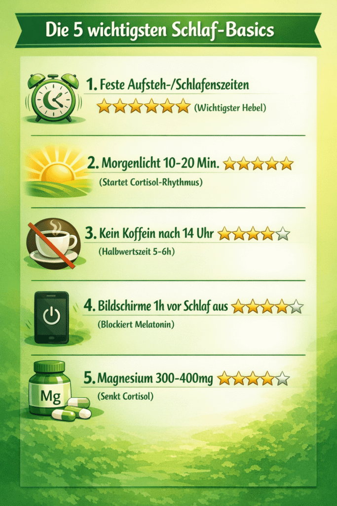 Die 5 wichtigsten Schlaf Basics